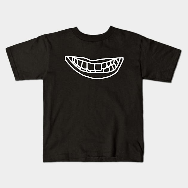 Minimal Lips White Line Kids T-Shirt by ellenhenryart